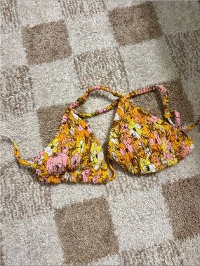 Floral Triangle Bikini Top